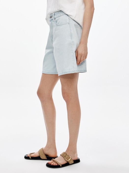 джинсовые шорты мом с высокой посадкой из россии вид сбоку