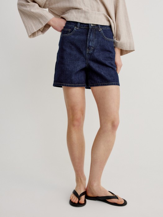 джинсовые шорты мом с высокой посадкой по цене 2799 руб вид справа