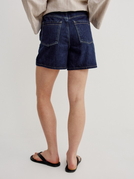 джинсовые шорты мом с высокой посадкой из россии вид сбоку