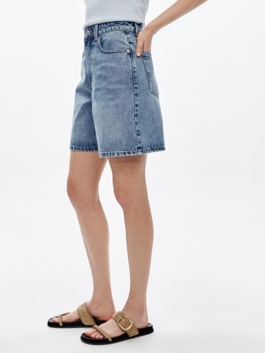 джинсовые шорты мом с высокой посадкой по цене 2799 руб вид справа