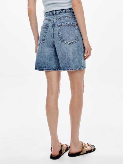 джинсовые шорты мом с высокой посадкой из россии вид сбоку