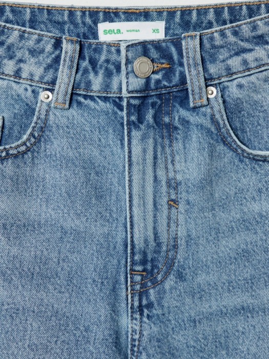 джинсовые шорты мом с высокой посадкой для взрослого возраста с изнаночной стороны