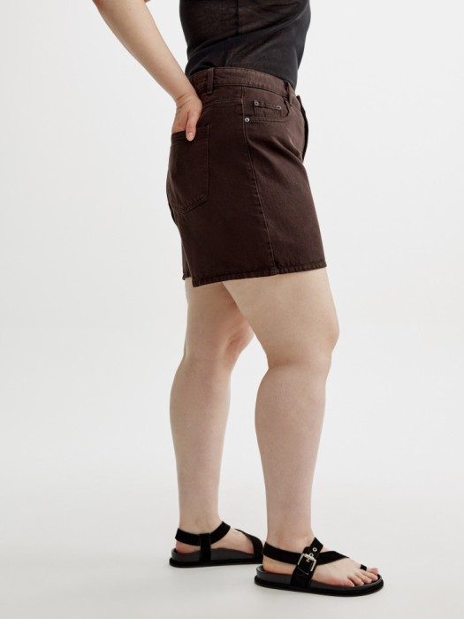 джинсовые шорты мом с высокой посадкой по цене 2799 руб вид справа