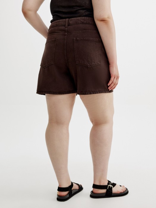 джинсовые шорты мом с высокой посадкой из россии вид сбоку