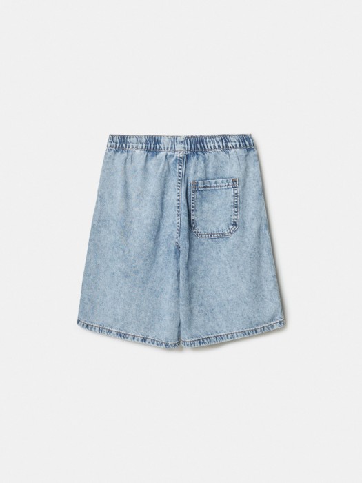 джинсовые шорты на резинке для мальчиков от бренда sela вид слева