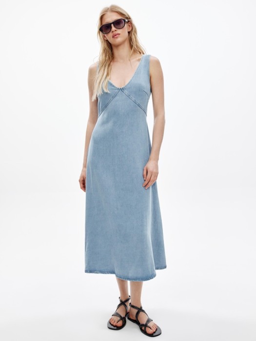 джинсовый сарафан миди из лиоцелла 4610517894717 фотография