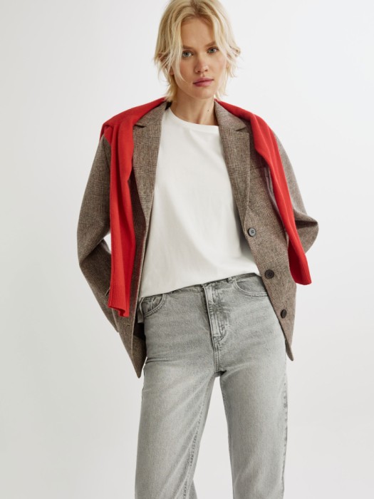 джинсы 404 мом на высокий рост из хлопка спереди