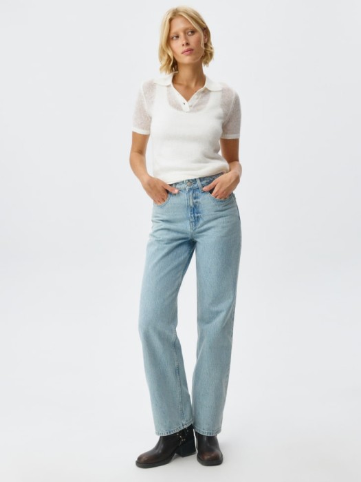 джинсы 411 wide leg из органического хлопка из хлопка спереди