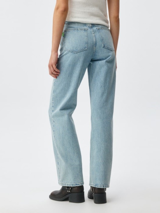 джинсы 411 wide leg из органического хлопка для взрослого возраста с изнаночной стороны