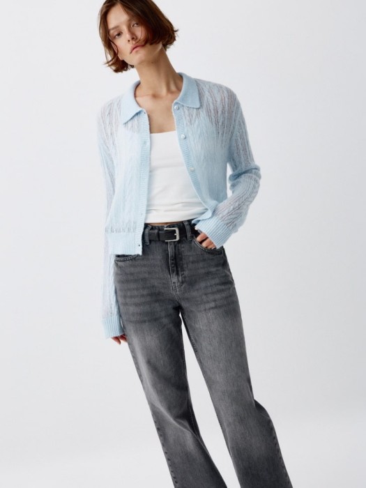 джинсы 411 wide leg из хлопка спереди