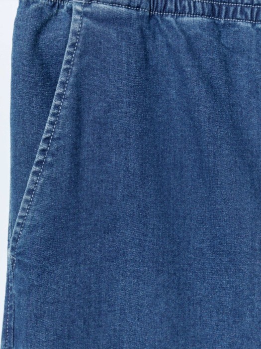 джинсы багги на резинке из денима спереди