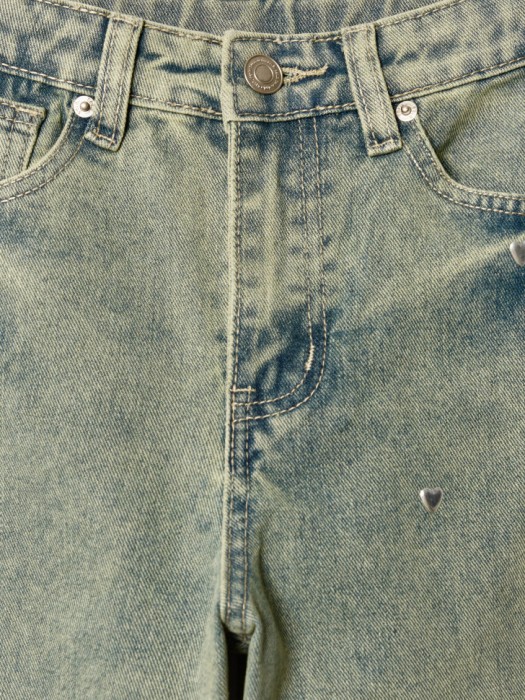 джинсы багги с металлическими заклепками для девочек из россии вид сбоку