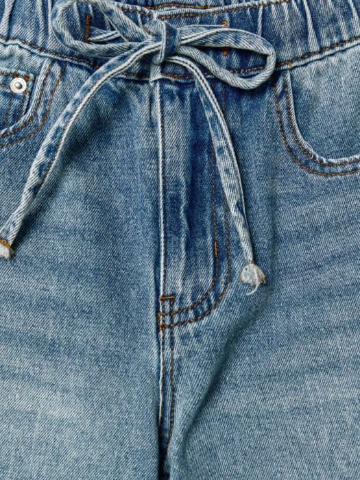 джинсы багги со шнурком для мальчиков по цене 799 руб вид справа