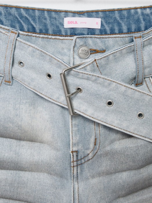 джинсы barrel с ремнем из линейки  young классического стиля с лицевой стороны