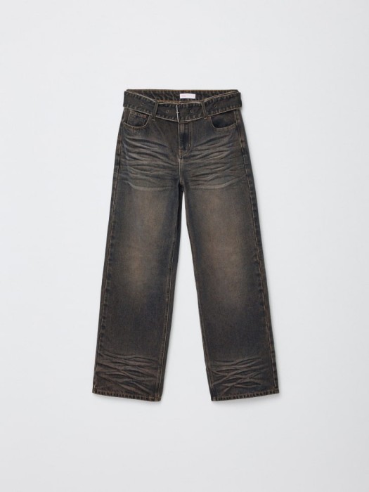 джинсы barrel с ремнем из линейки  young из джинсы и джинскота спереди