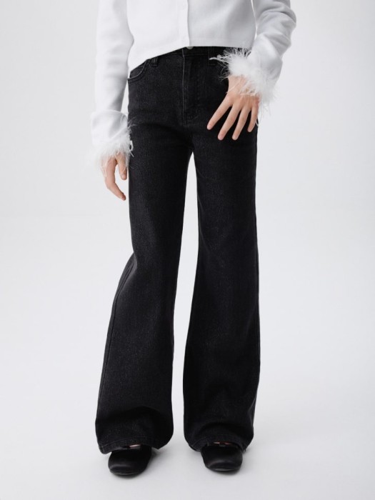 джинсы bootcut с люрексом для девочек от бренда sela вид слева