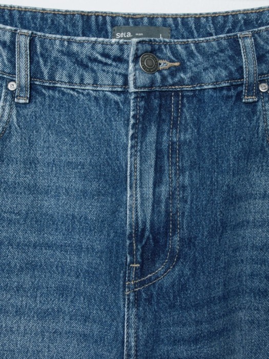 джинсы carrot fit со средней посадкой от бренда sela вид слева