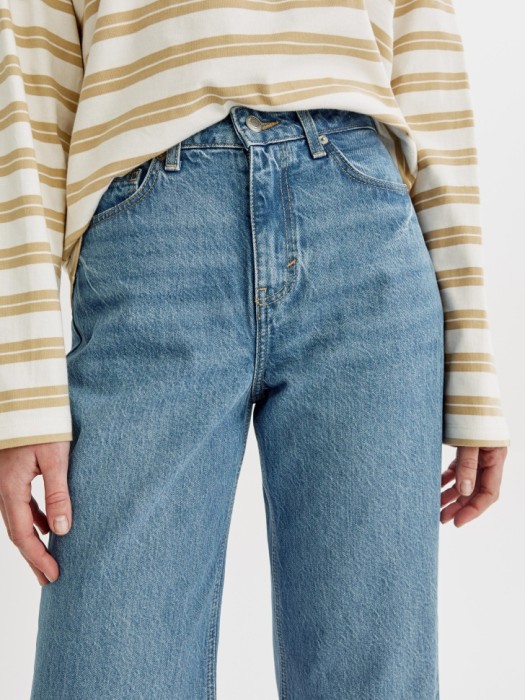 джинсы клеш со средней посадкой из россии вид сбоку