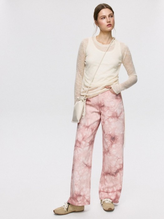 джинсы loose straight с тай-дай эффектом от бренда sela вид слева