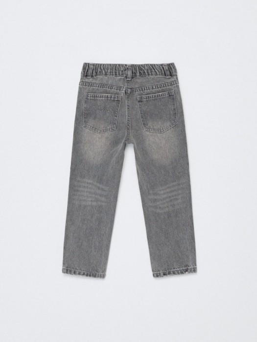джинсы mom fit на резинке для девочек от бренда sela вид слева