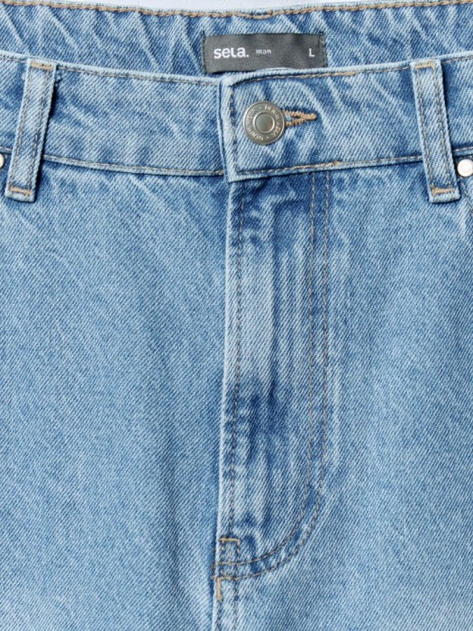 джинсы расслабленного кроя со средней посадкой из хлопка спереди