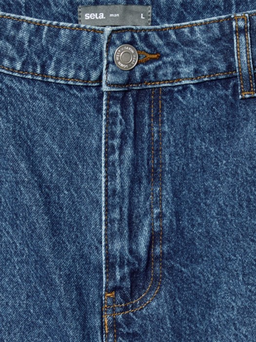 джинсы расслабленного кроя со средней посадкой из хлопка спереди