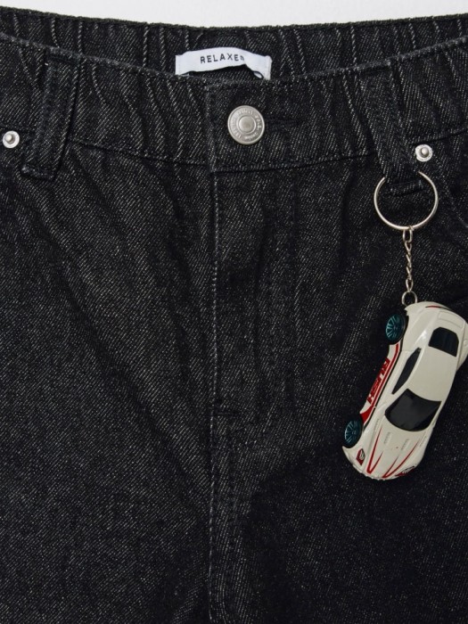 джинсы relaxed fit с брелком машинкой для мальчиков из джинсы и джинскота спереди