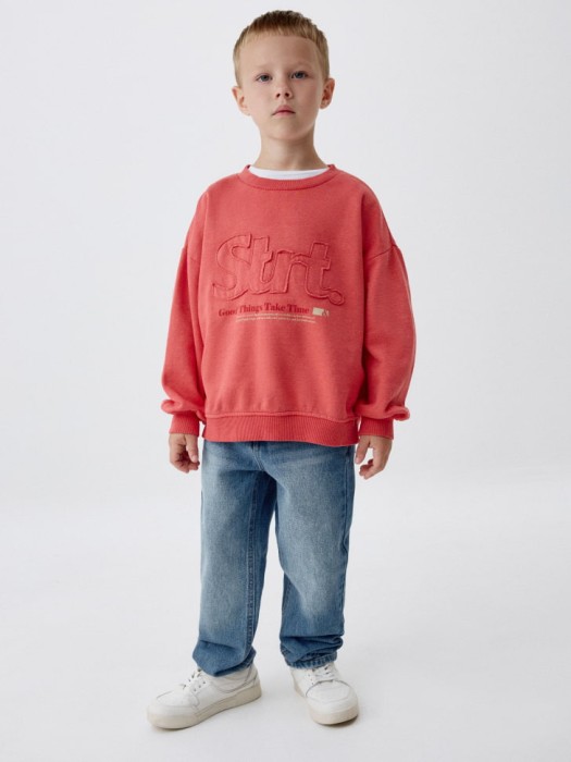 джинсы straight fit на резинке для мальчиков от бренда sela вид слева