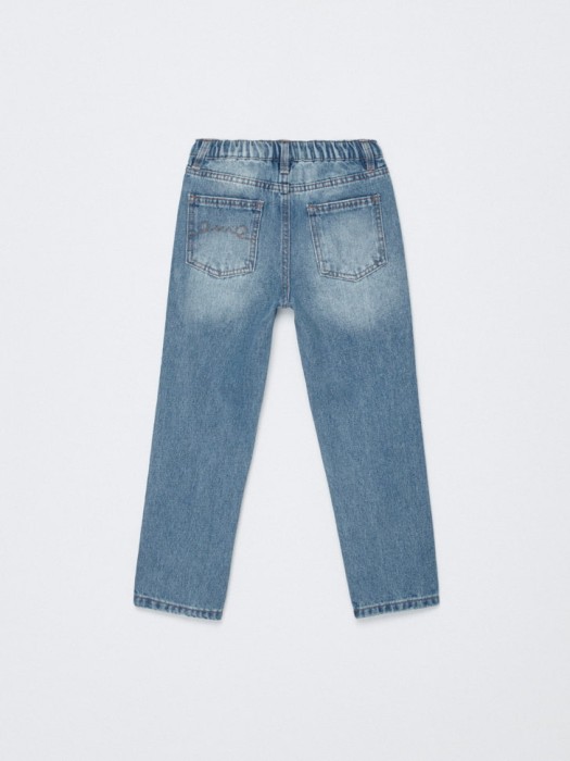 джинсы straight fit на резинке для мальчиков по цене 999 руб вид справа