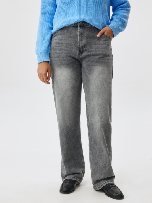 джинсы straight fit с эффектом стирки классического стиля с лицевой стороны