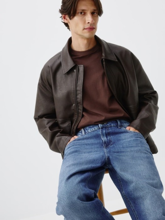 джинсы straight fit со средней посадкой из хлопка спереди