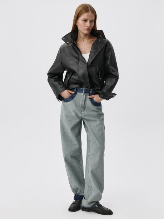 джинсы tapered с эффектом изнанки из россии вид сбоку