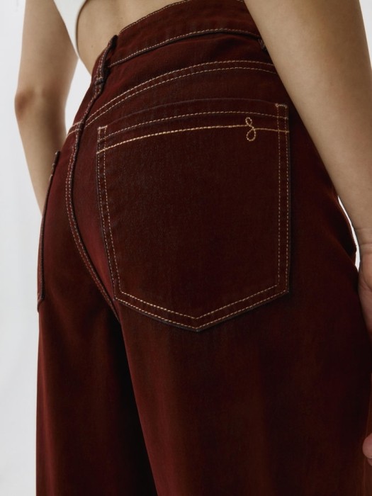 джинсы wide leg c бархатистым флоковым покрытием из россии вид сбоку