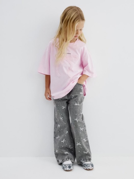 джинсы wide leg с бантиками для девочек 4680798718644 фотография