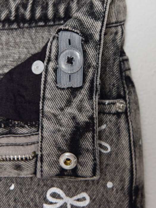 джинсы wide leg с бантиками для девочек из хлопка спереди