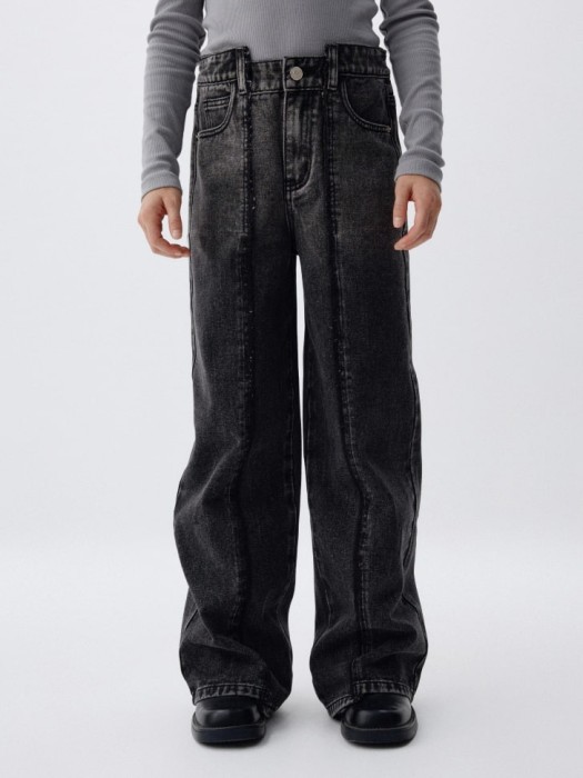 джинсы wide leg с декоративными швами для девочек 4680798636269 фотография
