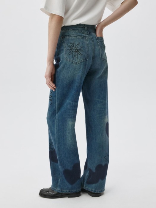 джинсы wide leg с детскими рисунками из россии вид сбоку