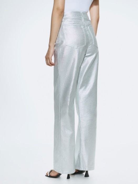 джинсы wide leg с эффектом металлик из россии вид сбоку