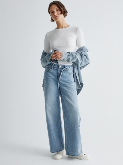 джинсы wide leg с поясом 4610517241641 фотография