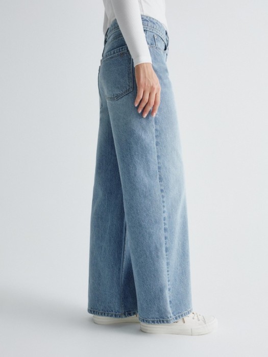 джинсы wide leg с поясом из россии вид сбоку