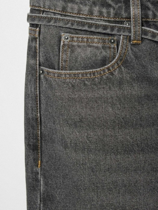 джинсы wide leg с поясом универсального стиля с лицевой стороны