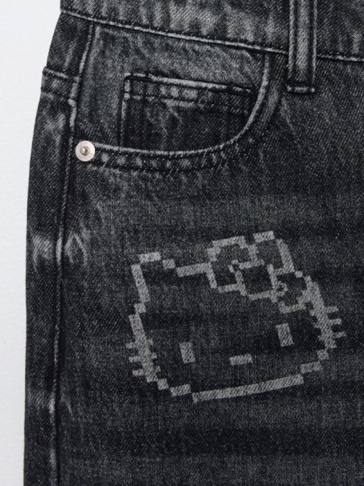 джинсы wide leg с принтом hello kitty для девочек по цене 1299 руб вид справа
