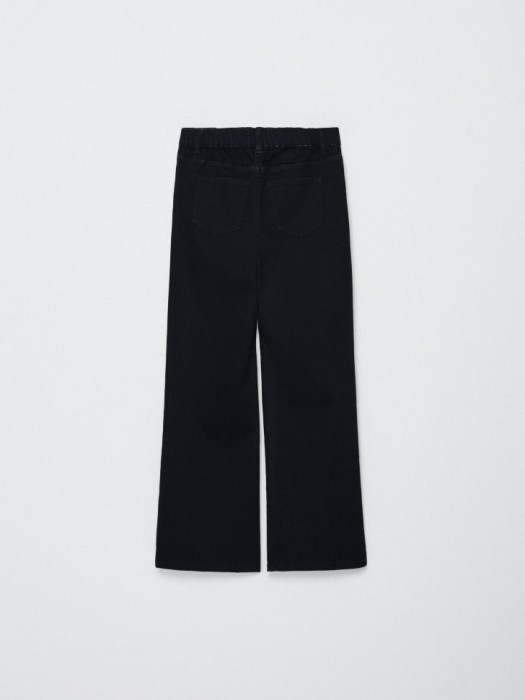 джинсы wide leg с увеличенной полнотой для девочек от бренда sela вид слева