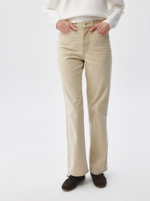 джинсы wide leg со стрелками от бренда sela вид слева