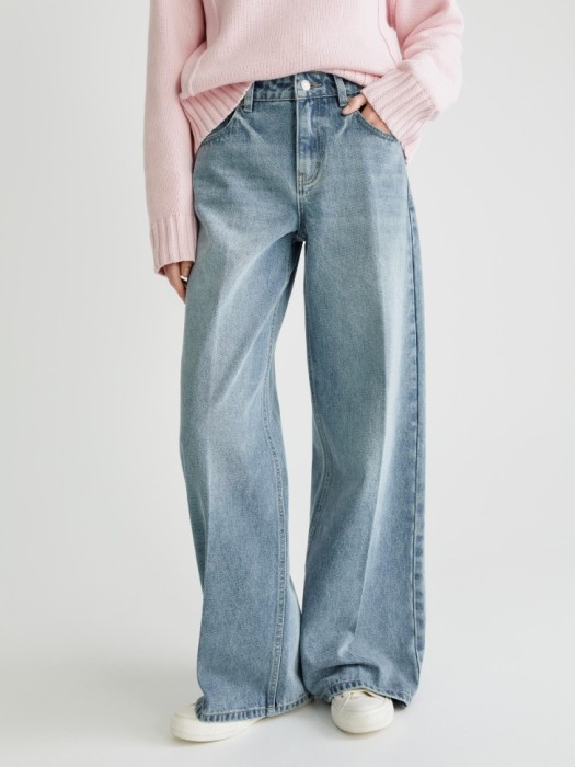 джинсы wide leg со стрелками от бренда sela вид слева