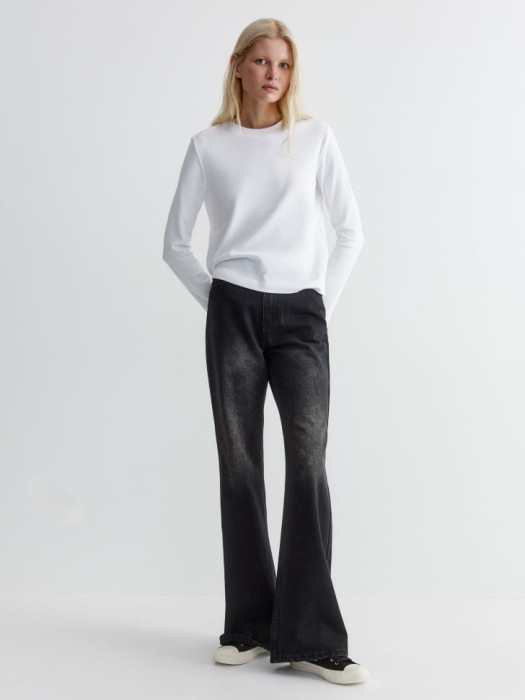 джинсы wide leg tall из органического хлопка из хлопка спереди