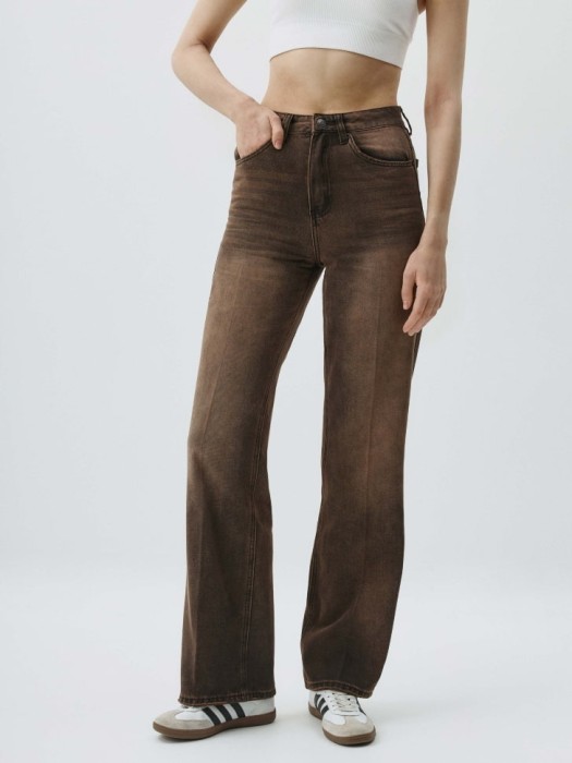 джинсы wide leg tall с тинтом от бренда sela вид слева