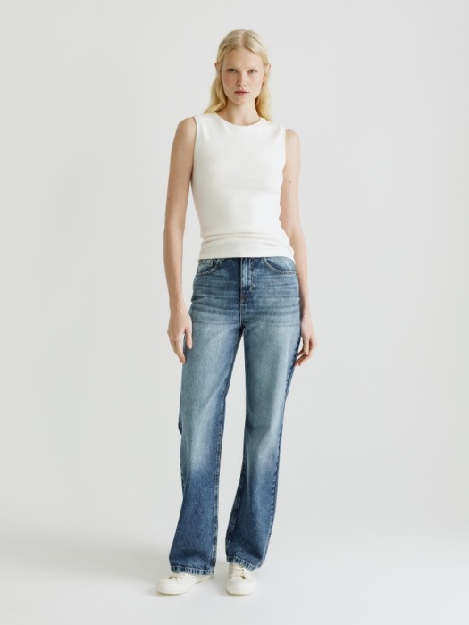 джинсы wide leg tall из хлопка спереди