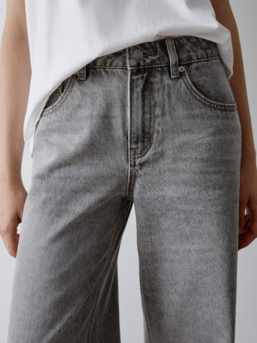 джинсы wide leg из денима спереди