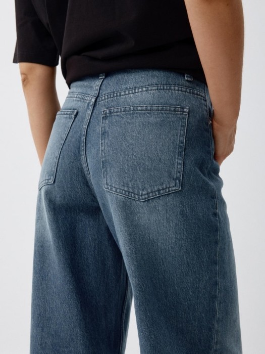 джинсы wide leg из хлопка спереди